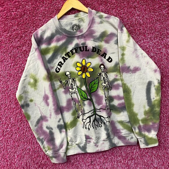 Grateful Dead Keep It Green Tie dye Crewneck Sweater size Medium - Picture 3 of 4